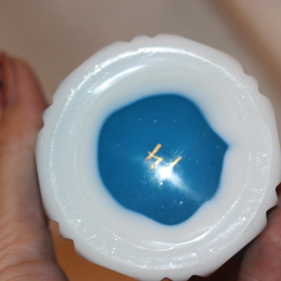 Antique Czech Bohemian Cased Glass Cut to Blue